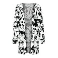 thumbnail image 3 of MKLEKYY Veste Matelassée Femme Cardigan Basique Imprimé Décontracté avec Poche Manteau à Manches Longues, 3 of 4