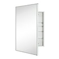 thumbnail image 4 of 24'' x 30'' Chrome Recessed and Surface Mount Bathroom Medicine Cabinet with Mirror Square Cornered Metal Framed Rounded Rectangle Medicine Cabinet Mirror, 4 of 6