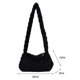 thumbnail image 4 of Bolso de mano con diseño de corazón de felpa suave y cálido para mujer, Bolso con cremallera para la axila (A negro), 4 of 6