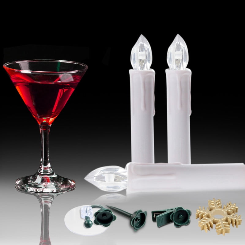 20 Pcs Bulk LED Flameless Candles, Large Set of Clip-On Taper Candle Lights for Big Christmas Trees, with Remote Timer, Flickering Multicolour Glow