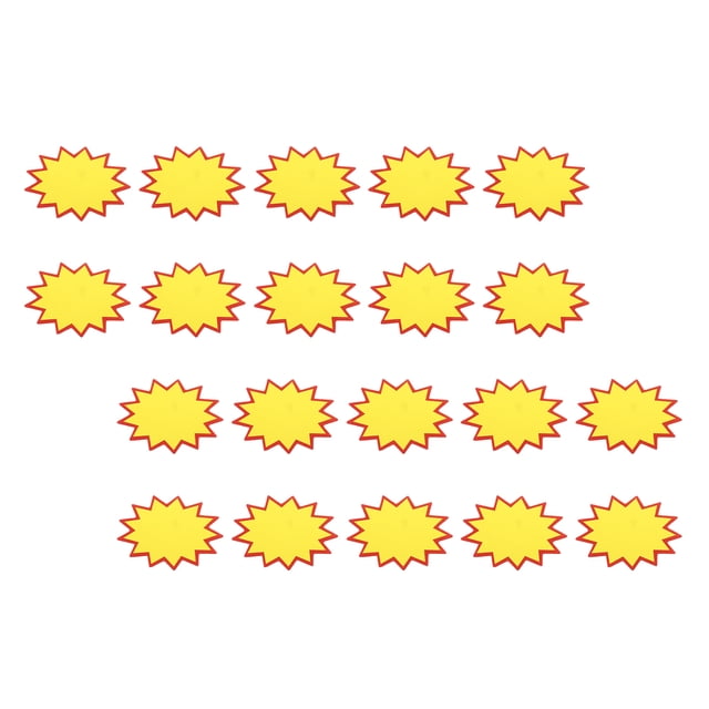 Uxcell 200 Pcs 2"x2.8" Star Burst Signs Blank Tags for Retail Store, Yellow