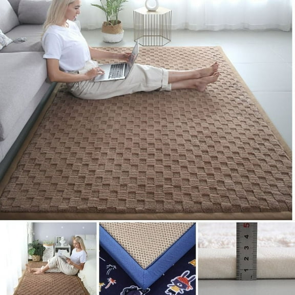 Nvzi-a Bathroom Rug Mat , Non-Slip Plush Shaggy Bath Carpet, Machine Wash Dry, Bath Mats for Bathroom Floor, Tub and Shower, Bathroom Runner Bathmat Accessories Decor, Brown B,16*24inch