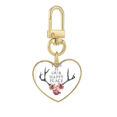 thumbnail image 1 of Local Happy Antler Flowers Gold Heart Keychain Metal Keyring Holder, 1 of 3
