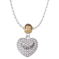 thumbnail image 1 of Delight Jewelry Silvertone Nurses Rock on AB Crystal Heart Mia Monkey Charm Necklace, 1 of 4