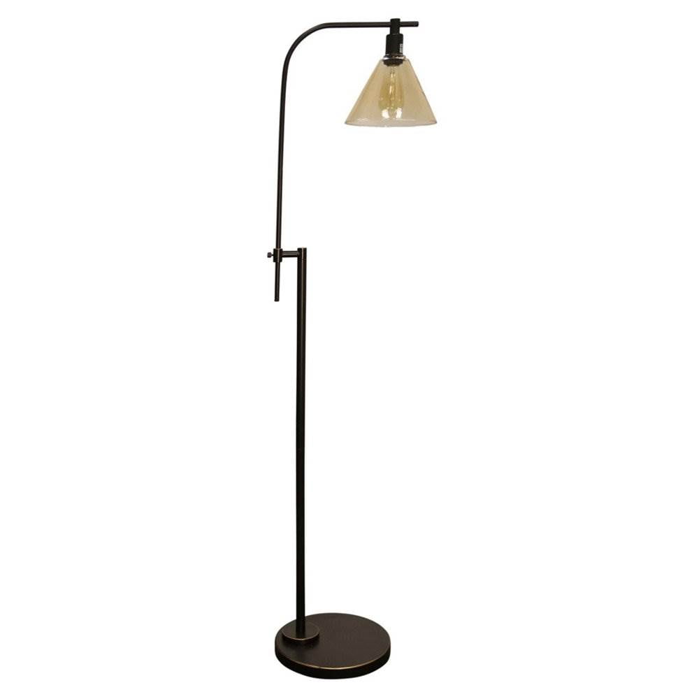 Abode 84 Bronze Adjustable Height Task Floor Reading Lamp with Glass