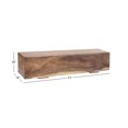 thumbnail image 4 of DecMode Wood Handmade Bench with Block Style Base, Brown, 4 of 13