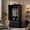Black, variant on UGTOO Black Wardrobe Armoire with 2 Doors & 2 Drawers, Freestanding Closet Organizer with Hanging Rod, P2 Wood Bedroom Storage Cabinet with Anti-Tipping Device