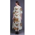 thumbnail image 4 of Bimba Robe Anarkali Blanche à Imprimé Floral Rose pour Femmes, Col Mandarin, Kurtis Indiens, Kurta Asymétrique - Grand, 4 of 5