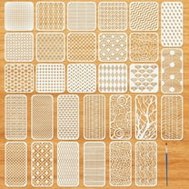 30Pcs Geometric Stencils for Painting Texture Stencils for Crafts Reusable Mixed Media Spray Paint Stencil Abstract Layering Stencil Templates for Painting on Furniture Wall Canvas Paper