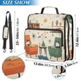 thumbnail image 2 of FORMRS Zipper Binder with Shoulder Strap 2-inch Ring 500 Sheet Capacity File Bag, Beige Cats Reading, 2 of 5
