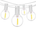 thumbnail image 1 of Paquete de 2 luces LED para exteriores de 25 pies con 50+4 bombillas LED inastillables de plástico transparente para iluminación comercial para patio, cafetería, porche, bistró, fiesta, boda, Navidad,, 1 of 5