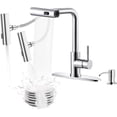 thumbnail image 2 of Waterfall Kitchen Faucet with Soap Dispenser  Gold Kitchen Faucet with Pull Down Sprayer Modes(Waterfall/Stream/Sweep)  Stainless Steel Kitchen Faucets for Sink with Deck-Plate, 2 of 6