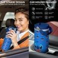 thumbnail image 5 of 30oz Cartoon Movie Stainless Steel Tumbler with Lid and Straw,Spill Proof Cartoon Travel Cup for Cartoon Lovers,Double Wall Vacuum Insulated Coffee Mug with Top Handle Blue, 5 of 7