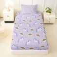 thumbnail image 3 of Erosebridal Colorful Unicorn Animal Twin Sheet Sets,Kawaii Rainbow Cute Stars Print Bedding For Kids 3 Pieces, 3 of 6