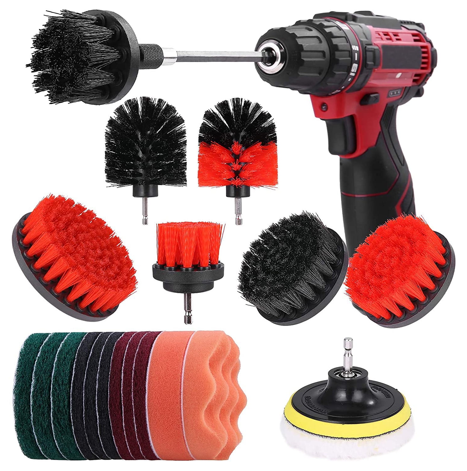 METERK 21PCS Drill Brush Attachments Set（Not included drill) Drill