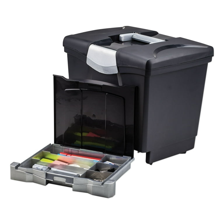 Portable File Tote with Locking Handles, Letter/Legal Files, 18.5 Portable File Tote with Locking Handles, Letter/Legal Files, 18.5