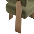 thumbnail image 4 of Guyou Barrel Dining Chairs Set of 2, Modern Linen Upholstered Dining Room Chairs with Curved Back, Farmhouse Wooden Accent Side Armchairs for Dining Room, Living Room, and Kitchen, Green, 4 of 9