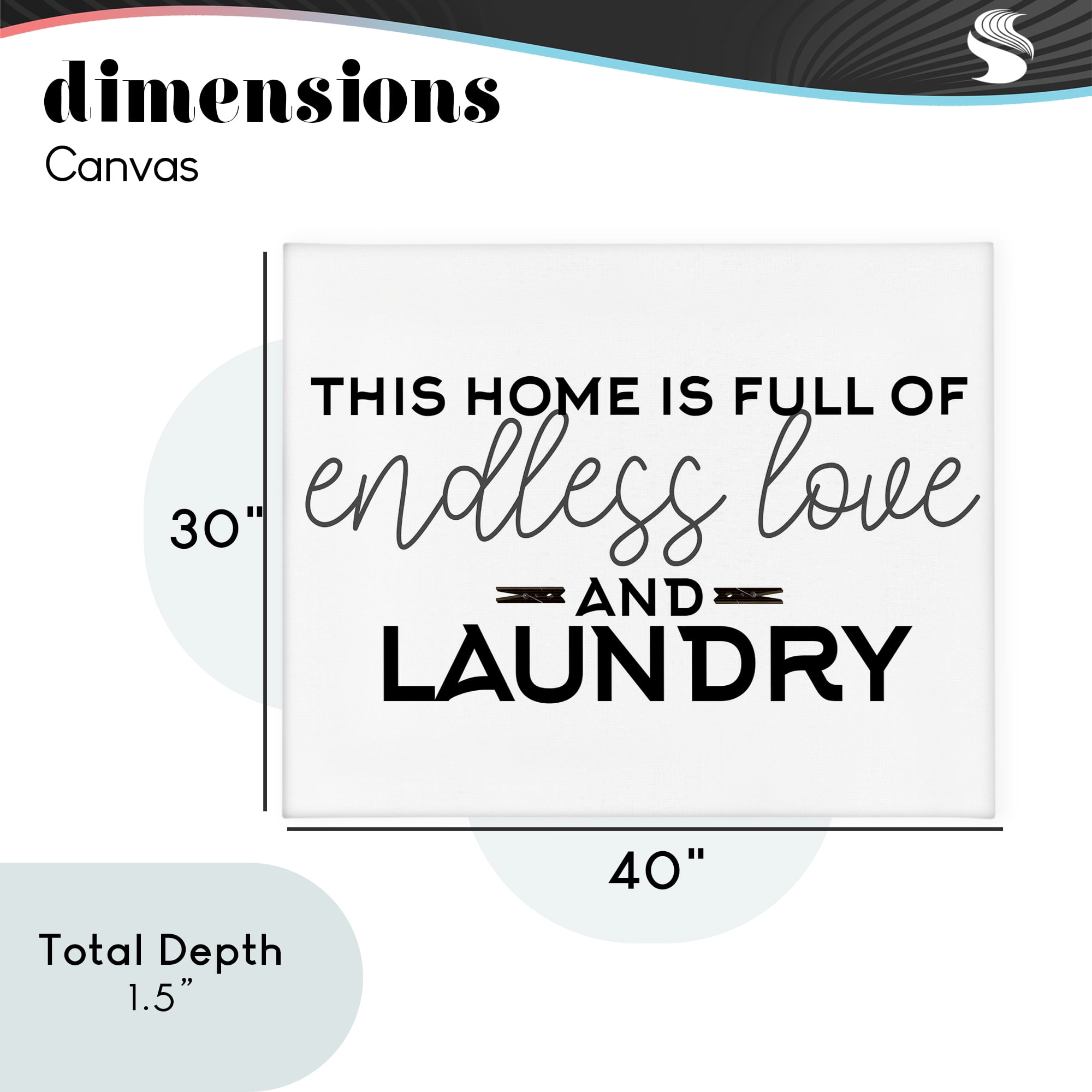 Endless Love & Laundry Minimal Canvas Wall Art, design by Kim Allen