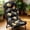 Black, variant on High Back Outdoor Chair Cushion, Waterproof Patio Chair Pad with Ties for Chairs, Rocking Chairs and Outdoor Furniture(Multi,110X50cm)