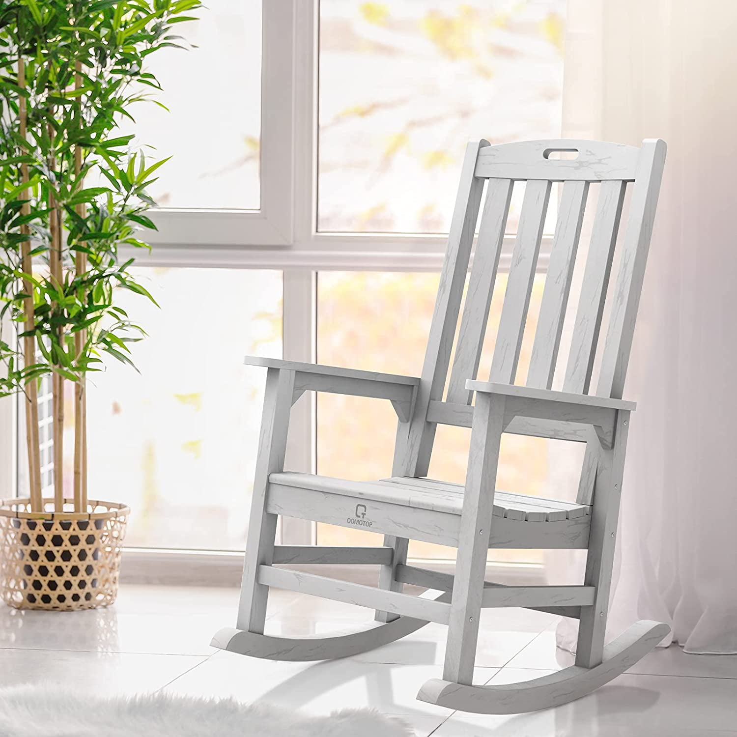 Outdoor/Indoor Rocking Chair with 350lbs Support, OT