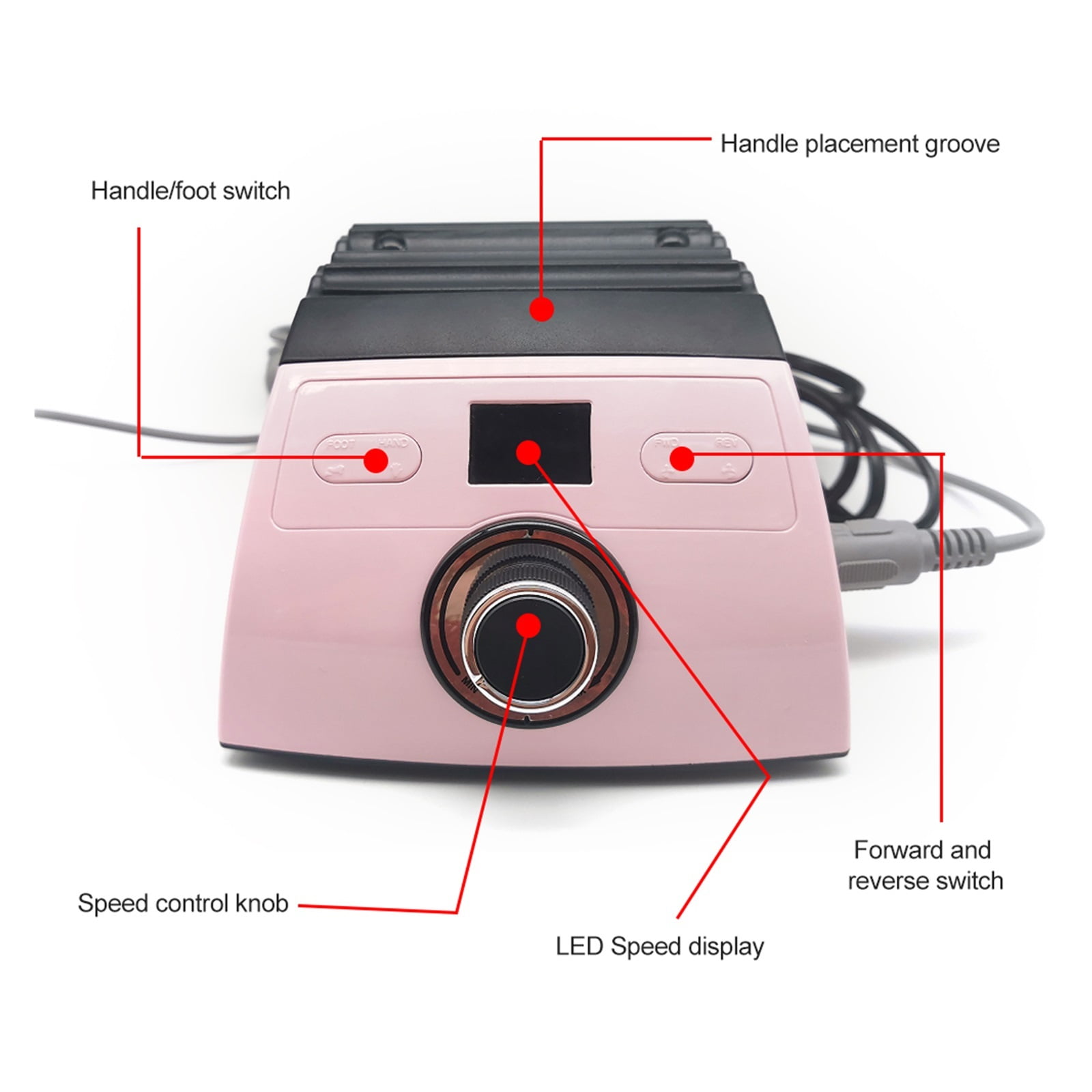 Professional Nail Drill Machine, 30000RPM Electric Nail File Efile With Speed Display，Manicure Pedicure Kit For Acrylic Nails Gel Nails, Buffing Polishing Shaping