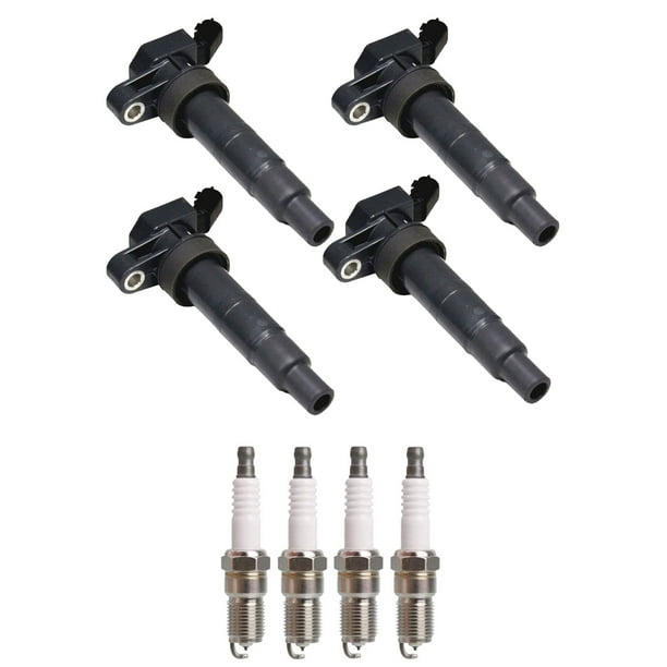 Set 4 ISA Ignition Coils and 4 Spark Plugs Compatible with Kia Forte
