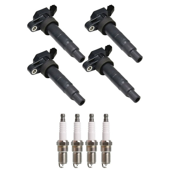 Set 4 ISA Ignition Coils and 4 Spark Plugs Compatible with Kia Sorento 2011-2012 Base Sport Utility 4-Door 2.4L 2359CC l4 Replacement for UF611
