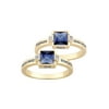 Freestyle, Women's 18kt Gold Plated Sterling Silver Square Birthstone & Diamond Class Ring, Personalized, High School or College Graduation
