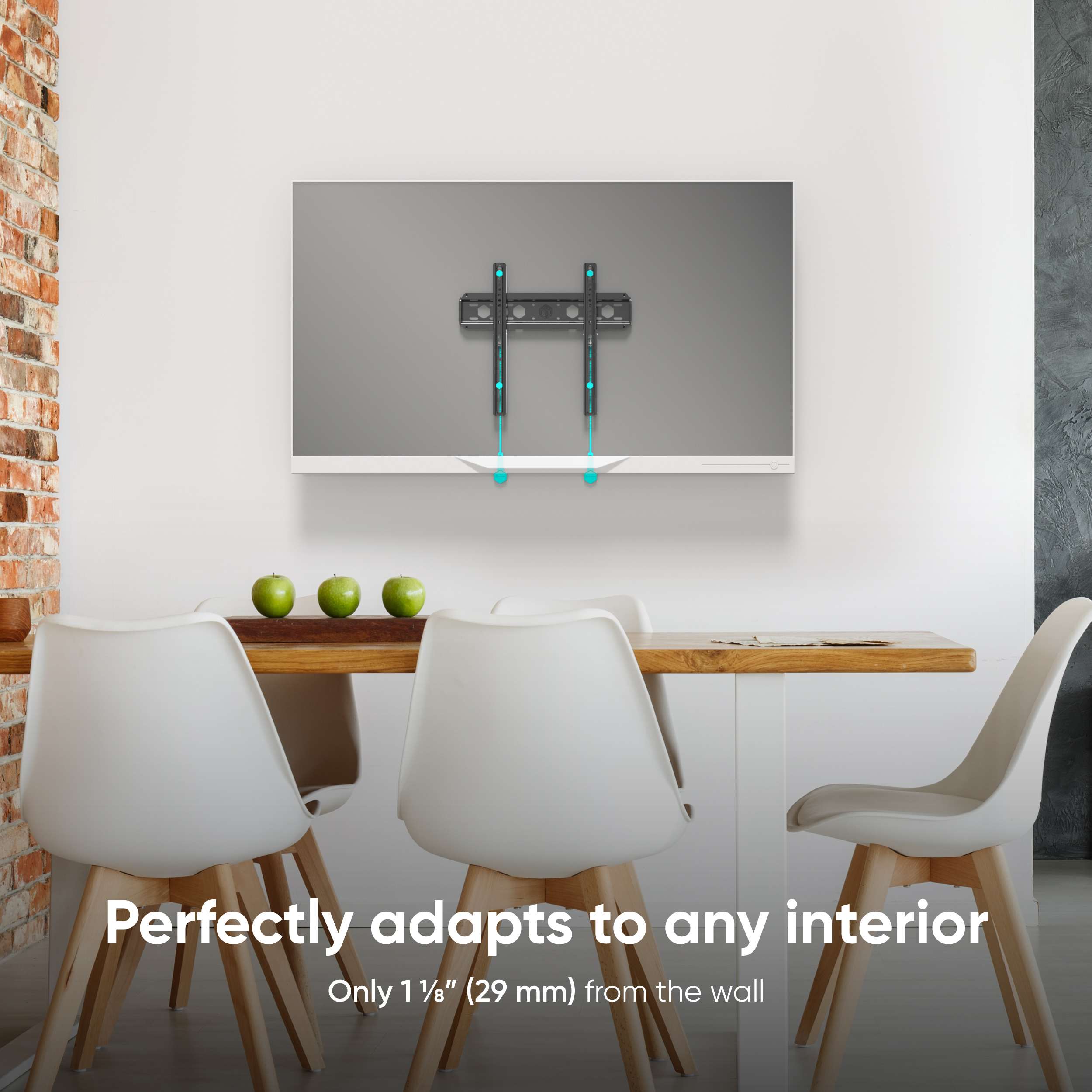 ONKRON Ultra Slim TV Wall Mount - Fixed TV Wall Mount for Most 35-65 inch Flat / Curved TVs up to 123 lbs, Low Profile TV Mount, Wall Mount TV Bracket, Max 400x400mm VESA Wall Mount, Black