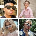 thumbnail image 2 of FEISEDYRetro Flat Top Sunglasses Thick Square Frame Metal Buckle Hip Hop Rapper Men Women B7033, 2 of 11