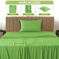 thumbnail image 4 of Lux Decor Collection Rayon from Bamboo Blend Twin Sheets Set - 3 Piece Soft Cooling Bed Sheets Set - Sage, 4 of 9