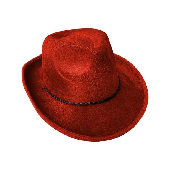 Adult's Red Velvet Gangster Cowboy Hat Costume Accessory