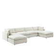 thumbnail image 2 of Rustic Manor Saniyah Cream White Linen Sofa U-Chaise Sectional, 2 of 9