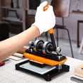thumbnail image 1 of Leather Cutting Machine, 10.2 X 4.7 In Embossing Plate Manual Die Cutter, 0.47 In Pressure Stroke Dual Guide Shafts Die Cut Machine, Leather Embossing Machine For Various Of Materials, 1 of 10