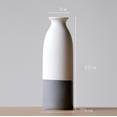 thumbnail image 3 of Ceramic Vase, Handmade Modern Ceramic Vase For Flowers, Tall Vases Set For Home Office Decoration, White Vases Bottom Gray, 2 Pcs, 3 of 6