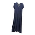 thumbnail image 3 of Asxite Womens Pajamas Solid Rayon Stretchy Breathable Crew Neck Short Sleeve Nightgowns, 3 of 5