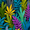 Vibrant Tropical Leaves, variant on Impressionistic Floral Bouquet Canvas Print, Perfect for Living Room, Office, Kitchen, Entryway