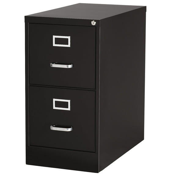 MyOfficeInnovations 2-Drawer Vertical File Cabinet Locking Letter Black 26.5"D (28882D) 489528
