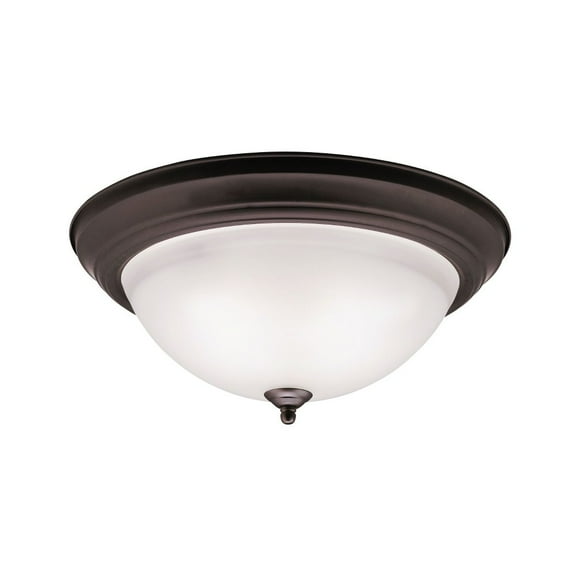 Wide 3-Light Flush Mount with Utilitarian Inspirations 6 inches Tall By 15.25 inches Wide-Olde Bronze Finish Bailey Street Home 147-Bel-555423