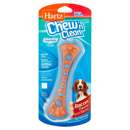 Hartz Chew-N-Clean with DentaShield Bacon Flavor Durable Chew Toy,