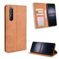 thumbnail image 2 of Compatible with Sony Xperia 1 II Case Magnetic Closure Vintage Pattern PU Leather Wallet Cover with Card Slots-Brown, 2 of 5