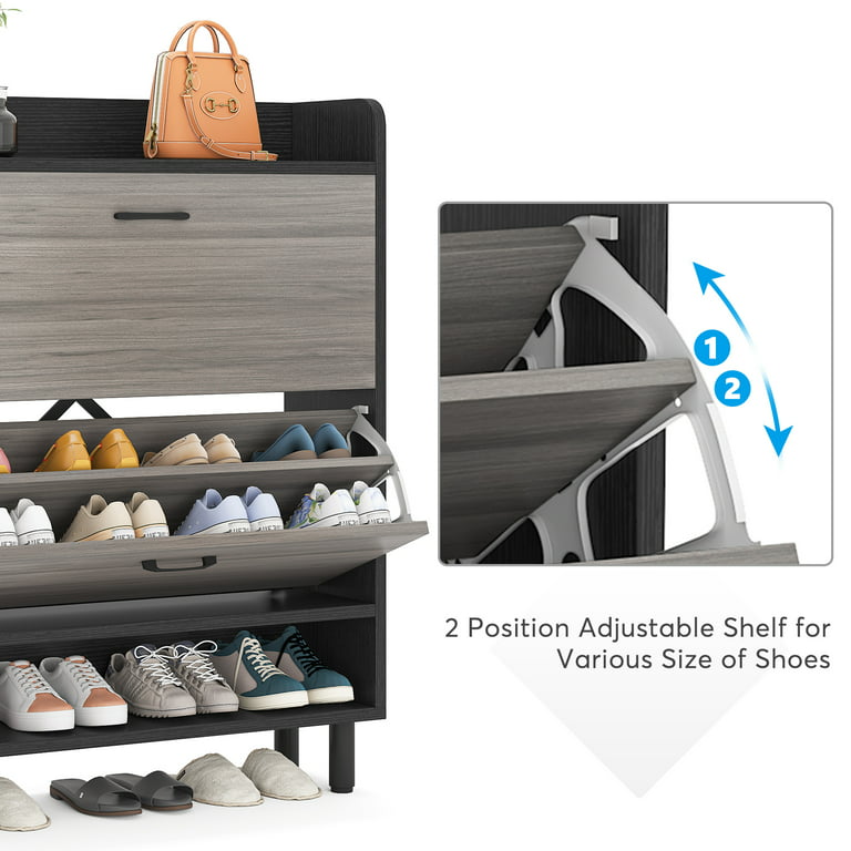 Shoe Organizer Cabinet,Adjustable Shoe Rack Closet Small Space,6 Tiers Shoe  Rack for Entryway,Cubby Shoe Organizer For Closet,Shoes Storage Shelves