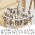 thumbnail image 1 of Feltree Portable Foldable Clothes Drying Rack with 20 Rotating Clips for Underwear Socks, Multi-Purpose Laundry Hanger, 360° Rotating Design, No Tools Assembly, Includes Storage Bag, 1 of 8