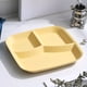 thumbnail image 5 of Platos reutilizables de 25 cm con compartimentos para cenas con pajita, ideales para principiantes y adultos, ideal para picnic (1 plato Aestivo | Amarillo | AESTIVO), 5 of 8