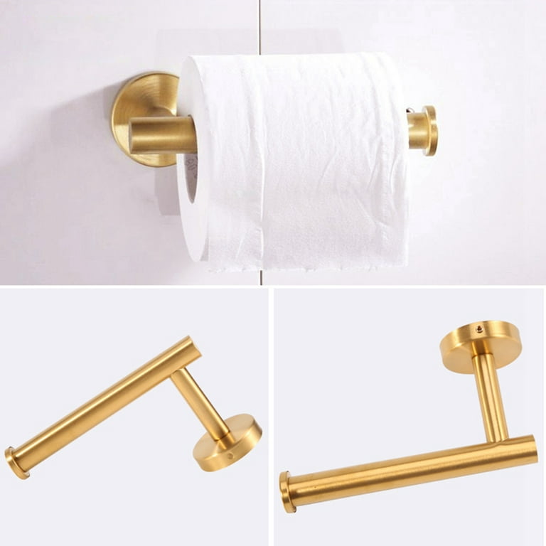 3-Pieces Gold Bathroom Hardware Set Stainless Steel Wall Mounted