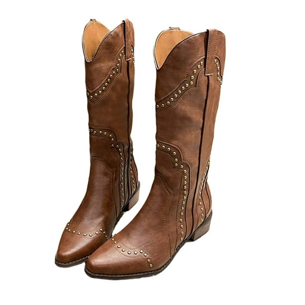 Brown wide fit knee high boots cheap