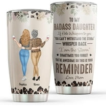 Personalized Mother Daughter Tumbler To My Badass Daughter If Fate Whispers To You Whisper Back Tumbler Birthday Gift For Daughter From Mom on Birthday Christmas Mother''s Day
