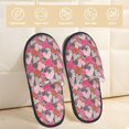 thumbnail image 2 of Honeii Hearts for Valentines day Print Furry Slippers Bedroom Slippers for Women and Men Fuzzy Plush Comfy Faux Fur Lined Slide Shoes -Medium, 2 of 8