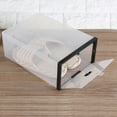 thumbnail image 5 of Transparent Foldable Plastic Drawer Shoe Case Storage Stackable Box Organizer Black, 5 of 8