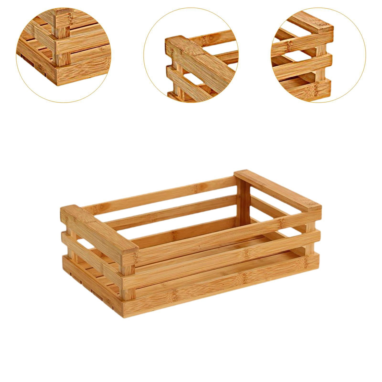 WLPZXP Wood Crate Container Bin Rustic Nesting Storage Box for Toy Closet Vegetable 38cmx22.5cmx11.5cm